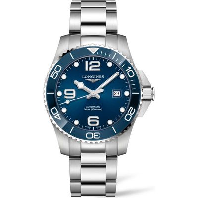 Longines HydroConquest Automatic Bracelet Watch, 43mm in Silver/Blue/Silver 