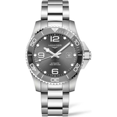 Longines HydroConquest Automatic Bracelet Watch, 43mm in Silver/Grey/Silver 