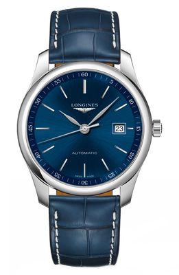 Longines Master Automatic Leather Strap Watch