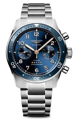 Longines Spirit Flyback Chronograph Bracelet Watch, 42mm in Blue 