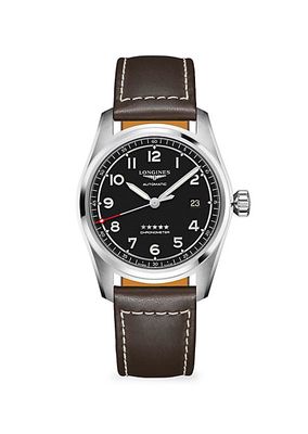 Longines Spirit Stainless Steel & Leather-Strap Watch