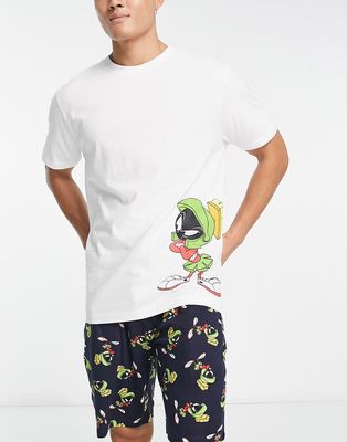 Looney Tunes pajama short set in navy and white