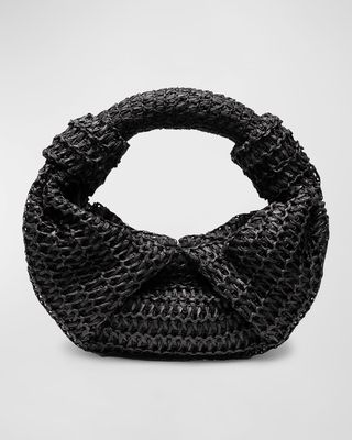 Lopsy Knot Straw Top-Handle Bag