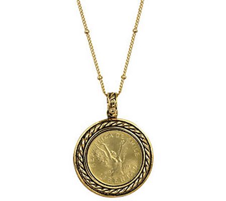 Lord's Prayer Angel Coin Charm Necklace