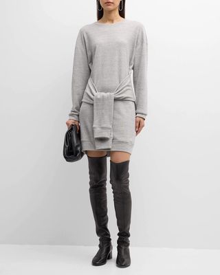 Lorelei Tie-Waist Mini Sweatshirt Dress