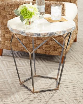 Loren Fossilized Clam Side Table