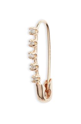 Loren Stewart Mini Diamond Safety Pin Earring in Gold