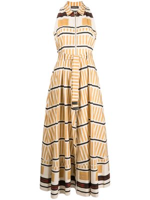 Lorena Antoniazzi abstract-print zip-up dress - Neutrals