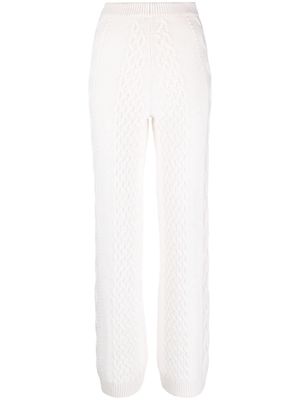 Lorena Antoniazzi cable-knit straight-leg trousers - White