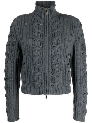 Lorena Antoniazzi cable-knit zip-up cardigan - Grey