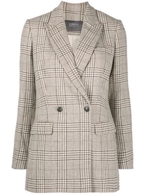 Lorena Antoniazzi check-pattern patch blazer - Neutrals