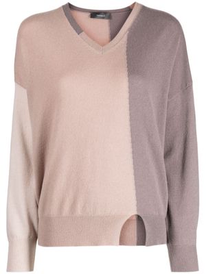 Lorena Antoniazzi colour-block cashmere jumper - Brown