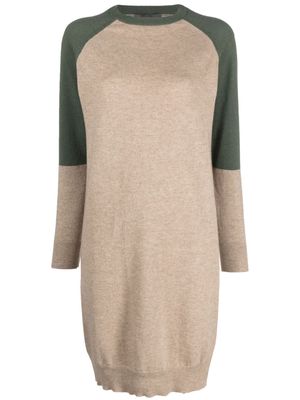 Lorena Antoniazzi colour-block cashmere knitted dress - Neutrals