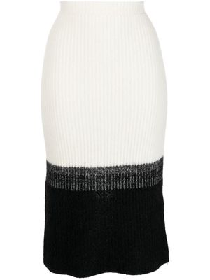 Lorena Antoniazzi colour-block knitted pencil skirt - White