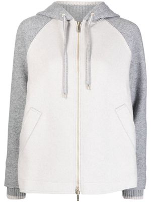 Lorena Antoniazzi colour-block panelled hoodie - Grey