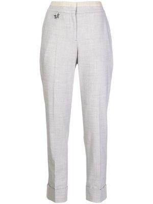 LORENA ANTONIAZZI contrast-trimmed straight trousers - Grey
