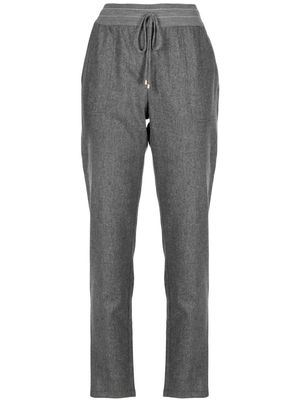 Lorena Antoniazzi drawstring-waistband tapered trousers - Grey