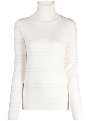 Lorena Antoniazzi fine-knit roll-neck jumper - White