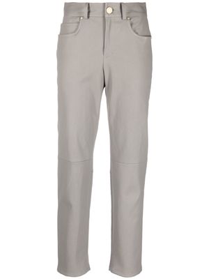 Lorena Antoniazzi high-waisted leather trousers - 0946 GREY