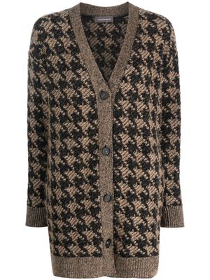 Lorena Antoniazzi houndstooth-pattern knitted cardigan - Neutrals