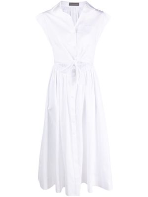 Lorena Antoniazzi lace-up midi cotton dress - White