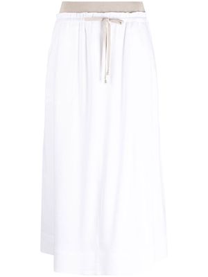 Lorena Antoniazzi linen-blend high-waisted skirt - White