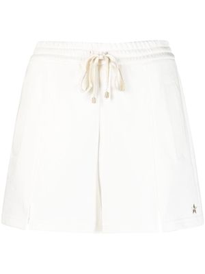 Lorena Antoniazzi logo-embroidery cotton track shorts - White