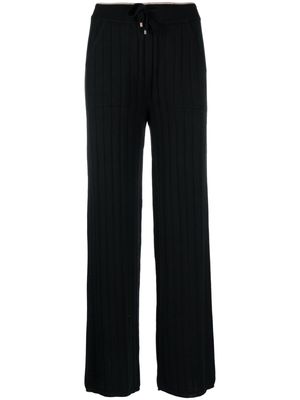 Lorena Antoniazzi logo-patch knitted wide-leg trousers - Black