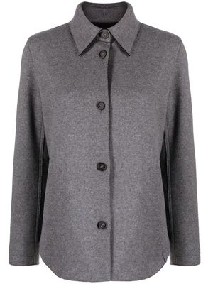 Lorena Antoniazzi logo-plaque wool-blend jacket - Grey