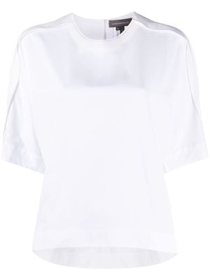 Lorena Antoniazzi pleat-detail short-sleeved blouse - White