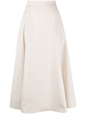 Lorena Antoniazzi pleated cotton midi skirt - Neutrals