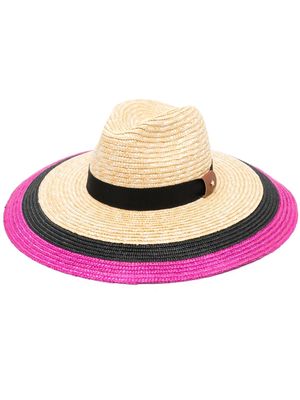 Lorena Antoniazzi ribbon-band interwoven beach hat - Neutrals
