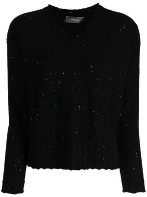 Lorena Antoniazzi sequin-embellished V-neck jumper - Black