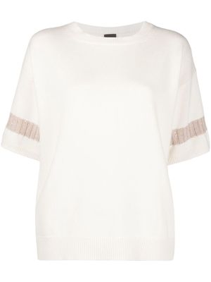 Lorena Antoniazzi short-sleeve knitted T-shirt - White