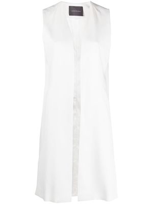 Lorena Antoniazzi sleeveless V-neck coat - White