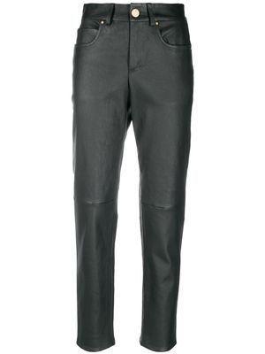 Lorena Antoniazzi slim-cut leather trousers - Green