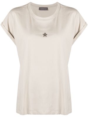 Lorena Antoniazzi star-detail stretch-cotton T-shirt - Neutrals