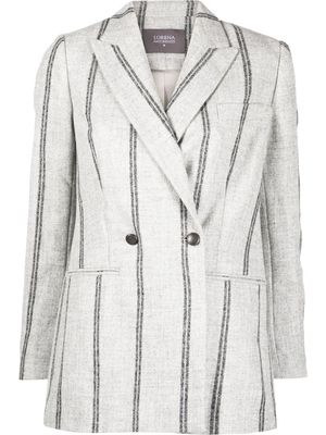 Lorena Antoniazzi stripe buttoned blazer - Grey