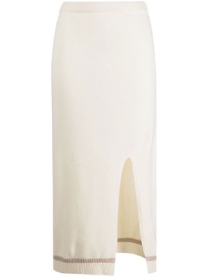 Lorena Antoniazzi stripe-trimmed knitted skirt - Neutrals