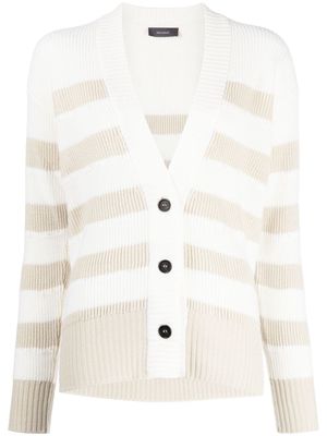 Lorena Antoniazzi striped virgin wool cardigan - Neutrals