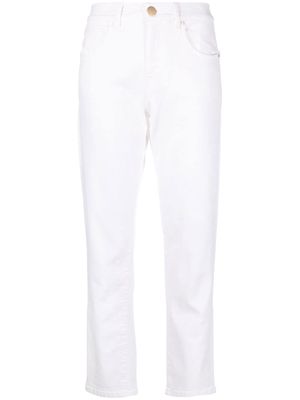 LORENA ANTONIAZZI tapered stretch-cotton trousers - White