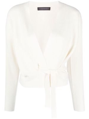 Lorena Antoniazzi tied-waist cashmere cardigan - White