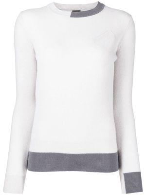 Lorena Antoniazzi two-tone fine knit jumper - Grey