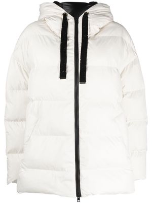 Lorena Antoniazzi zip-up quilted hooded jacket - White