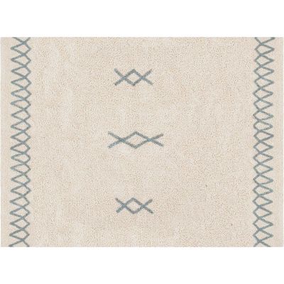 Lorena Canals Atlas Washable Cotton Blend Rug in Natural/blue 