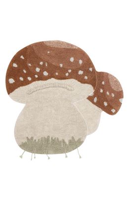 Lorena Canals Boletus Washable Recycled Cotton Blend Rug in Natural Olive Pearl Blue Ash