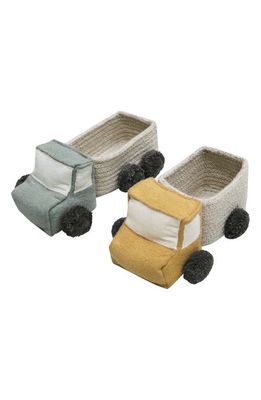 Lorena Canals Kids' Set of 2 Mini Truck Baskets in Natural Dark Grey Vintage
