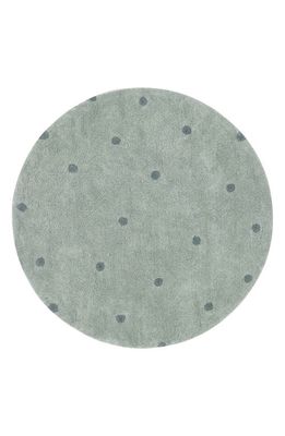 Lorena Canals Kids' Wasahable Round Dot Play Rug in Blue Sage Vintage Blue