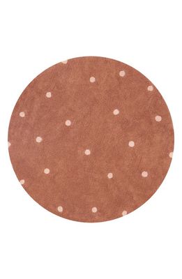 Lorena Canals Kids' Wasahable Round Dot Play Rug in Chestnut Rose