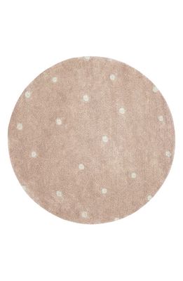 Lorena Canals Kids' Wasahable Round Dot Play Rug in Rose Natural